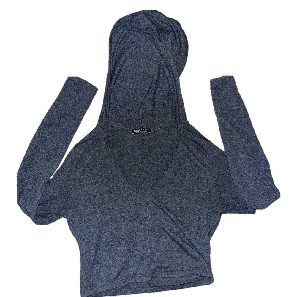 DARK GRAY FASHION NOVA CROPPED HOODIE